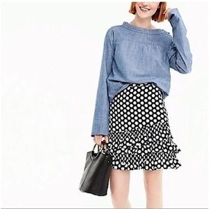 J.crew polka dot tiered ruffle skirt / 8/